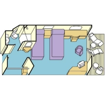 Sun_Oceanview Double Balcony Plan